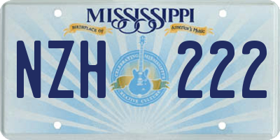 MS license plate NZH222