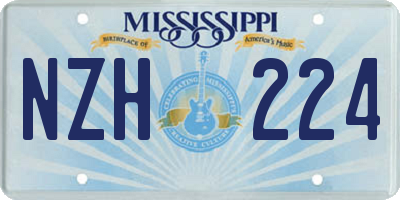 MS license plate NZH224