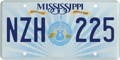 MS license plate NZH225