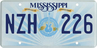 MS license plate NZH226