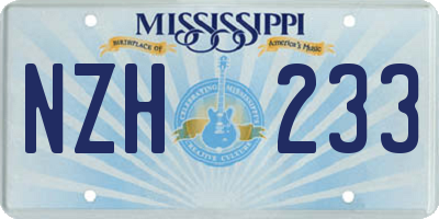 MS license plate NZH233