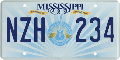 MS license plate NZH234