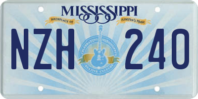 MS license plate NZH240