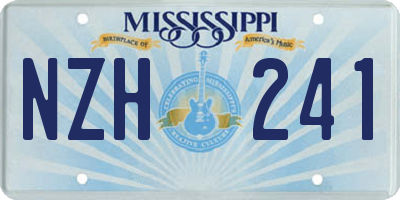 MS license plate NZH241