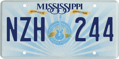 MS license plate NZH244