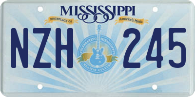 MS license plate NZH245