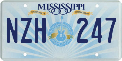 MS license plate NZH247