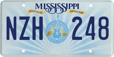 MS license plate NZH248
