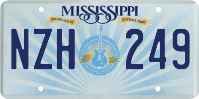 MS license plate NZH249