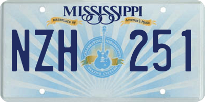 MS license plate NZH251