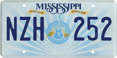 MS license plate NZH252