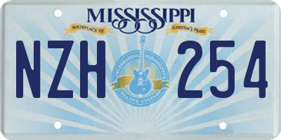 MS license plate NZH254