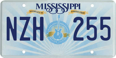 MS license plate NZH255