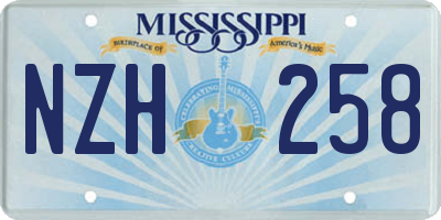 MS license plate NZH258