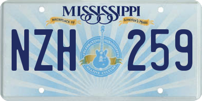 MS license plate NZH259
