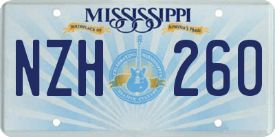 MS license plate NZH260
