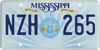 MS license plate NZH265