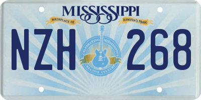 MS license plate NZH268