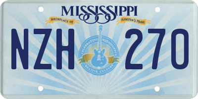 MS license plate NZH270