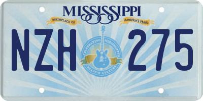 MS license plate NZH275