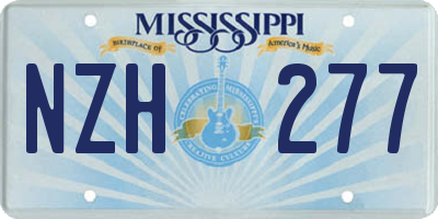 MS license plate NZH277