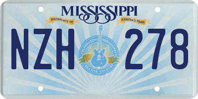 MS license plate NZH278