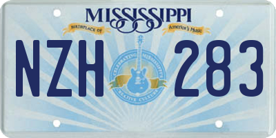 MS license plate NZH283