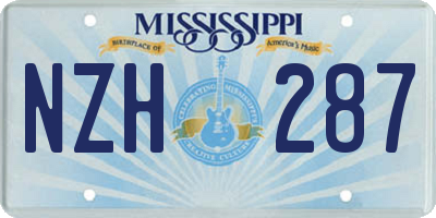 MS license plate NZH287
