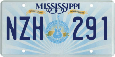 MS license plate NZH291