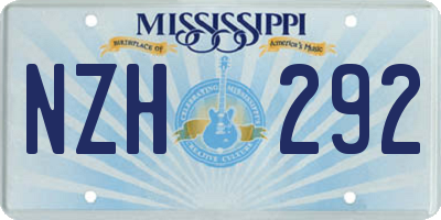 MS license plate NZH292