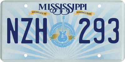 MS license plate NZH293