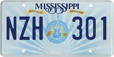 MS license plate NZH301