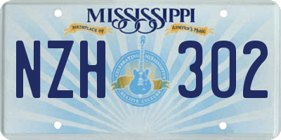 MS license plate NZH302