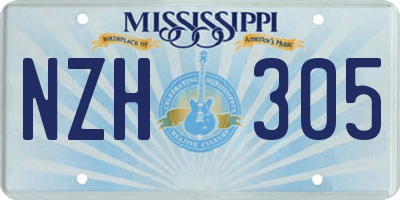 MS license plate NZH305