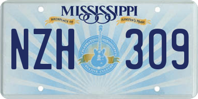 MS license plate NZH309