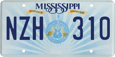 MS license plate NZH310