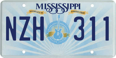 MS license plate NZH311