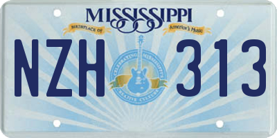 MS license plate NZH313