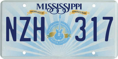 MS license plate NZH317