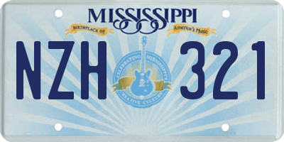 MS license plate NZH321