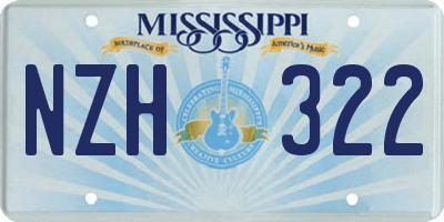MS license plate NZH322