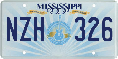 MS license plate NZH326