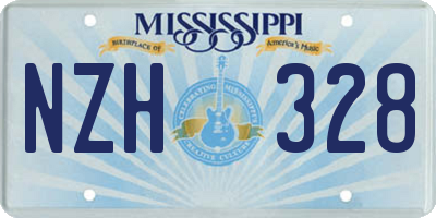 MS license plate NZH328