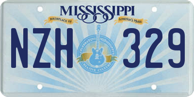 MS license plate NZH329