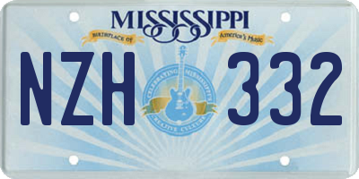 MS license plate NZH332