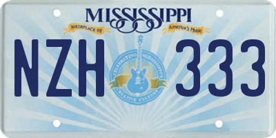 MS license plate NZH333