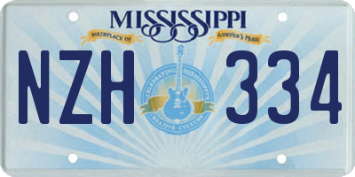 MS license plate NZH334