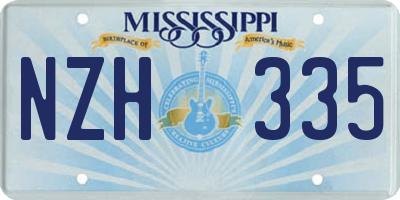 MS license plate NZH335
