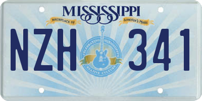 MS license plate NZH341