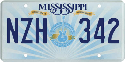 MS license plate NZH342